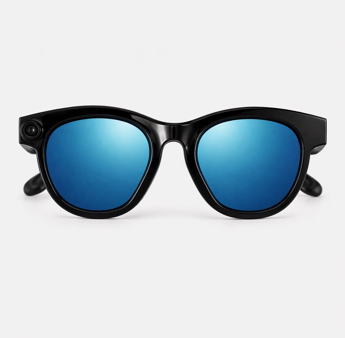 Lunettes connectées style caméra – verres miroir bleus